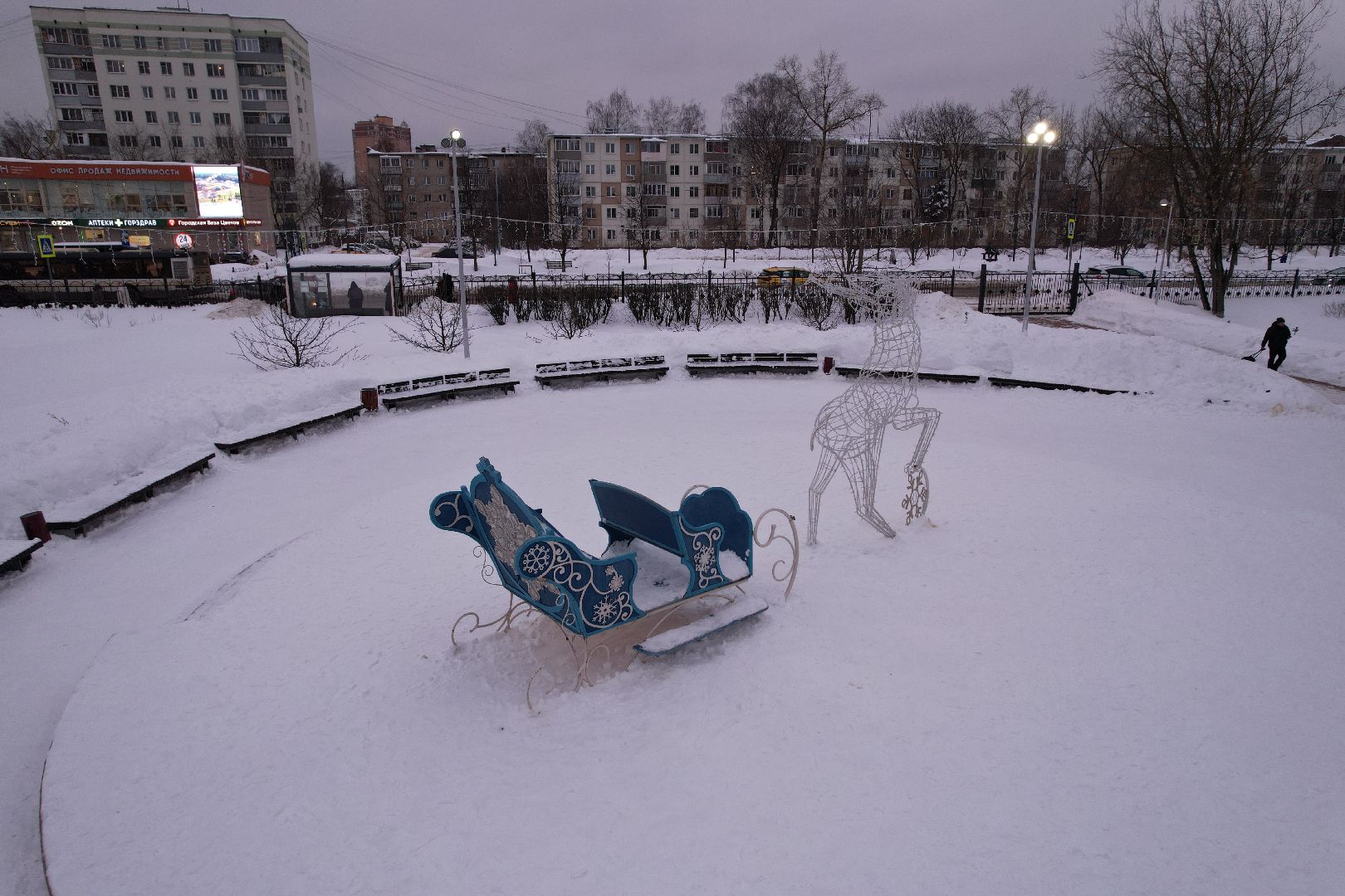 видео с коптера, пушкино, школа,