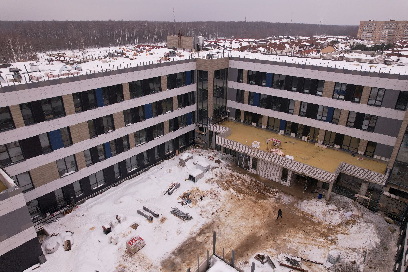 видео с коптера, школа, ступино,