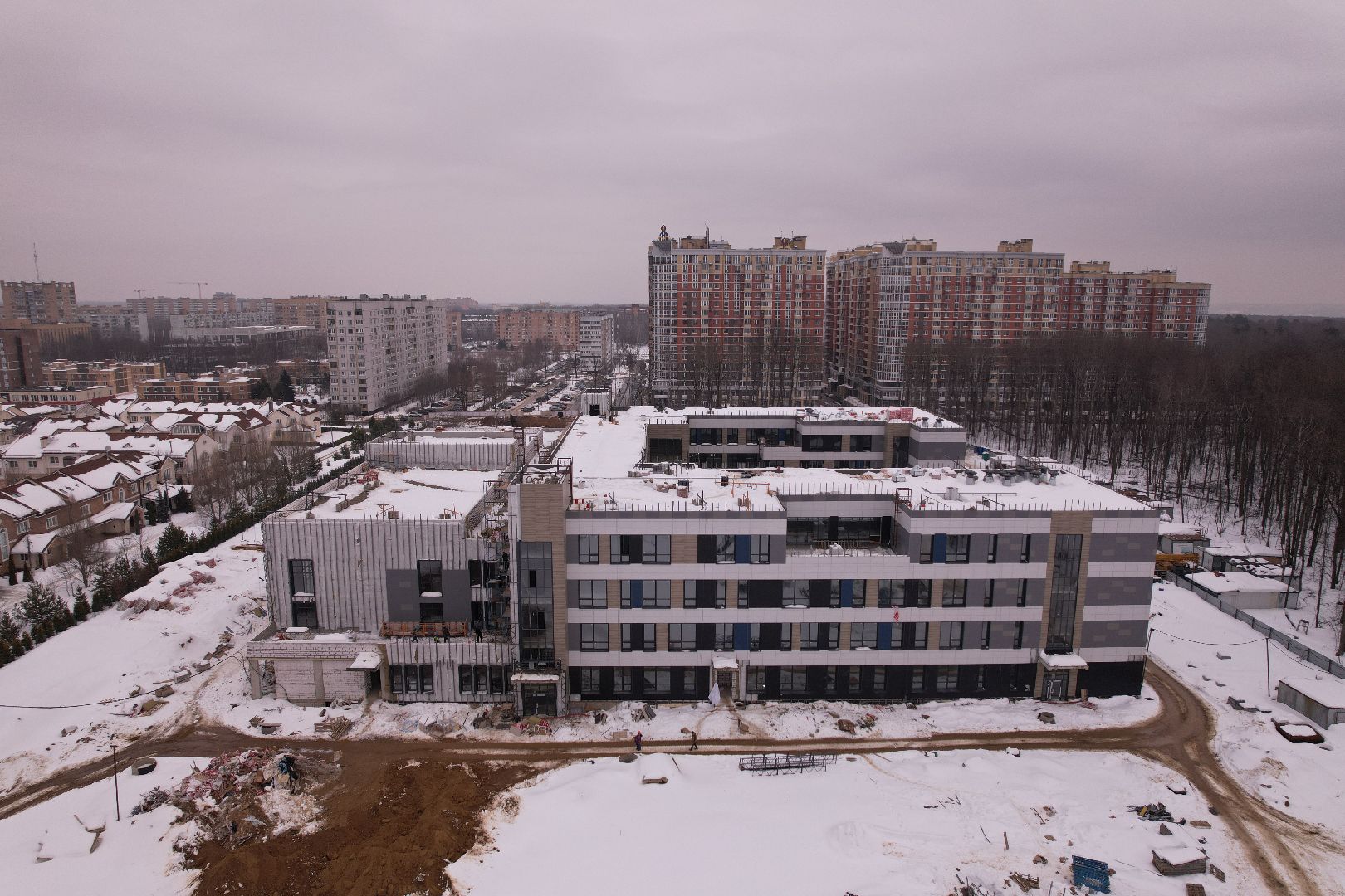 видео с коптера, школа, ступино,