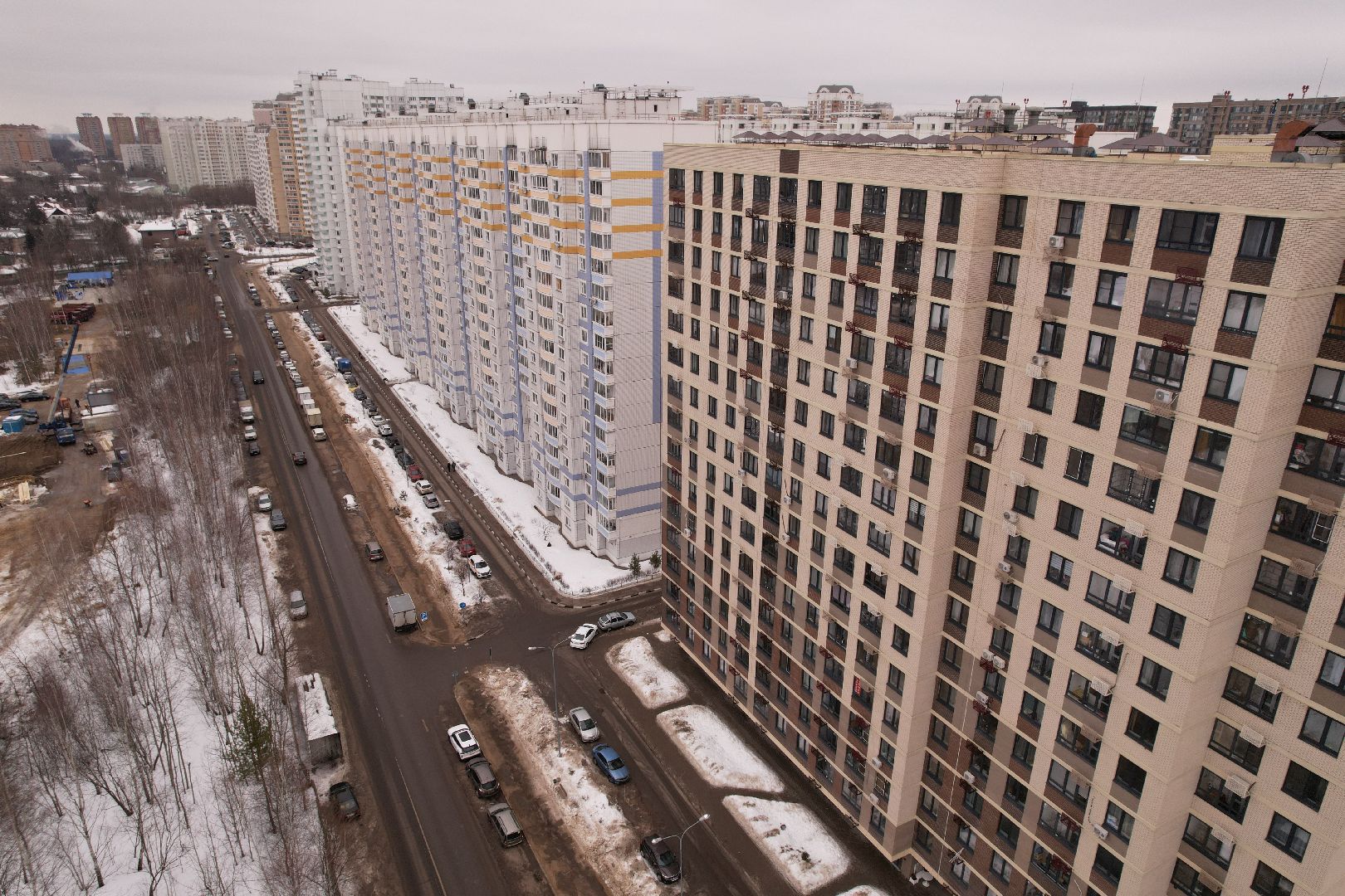 видео с коптера, дорога, балашиха,