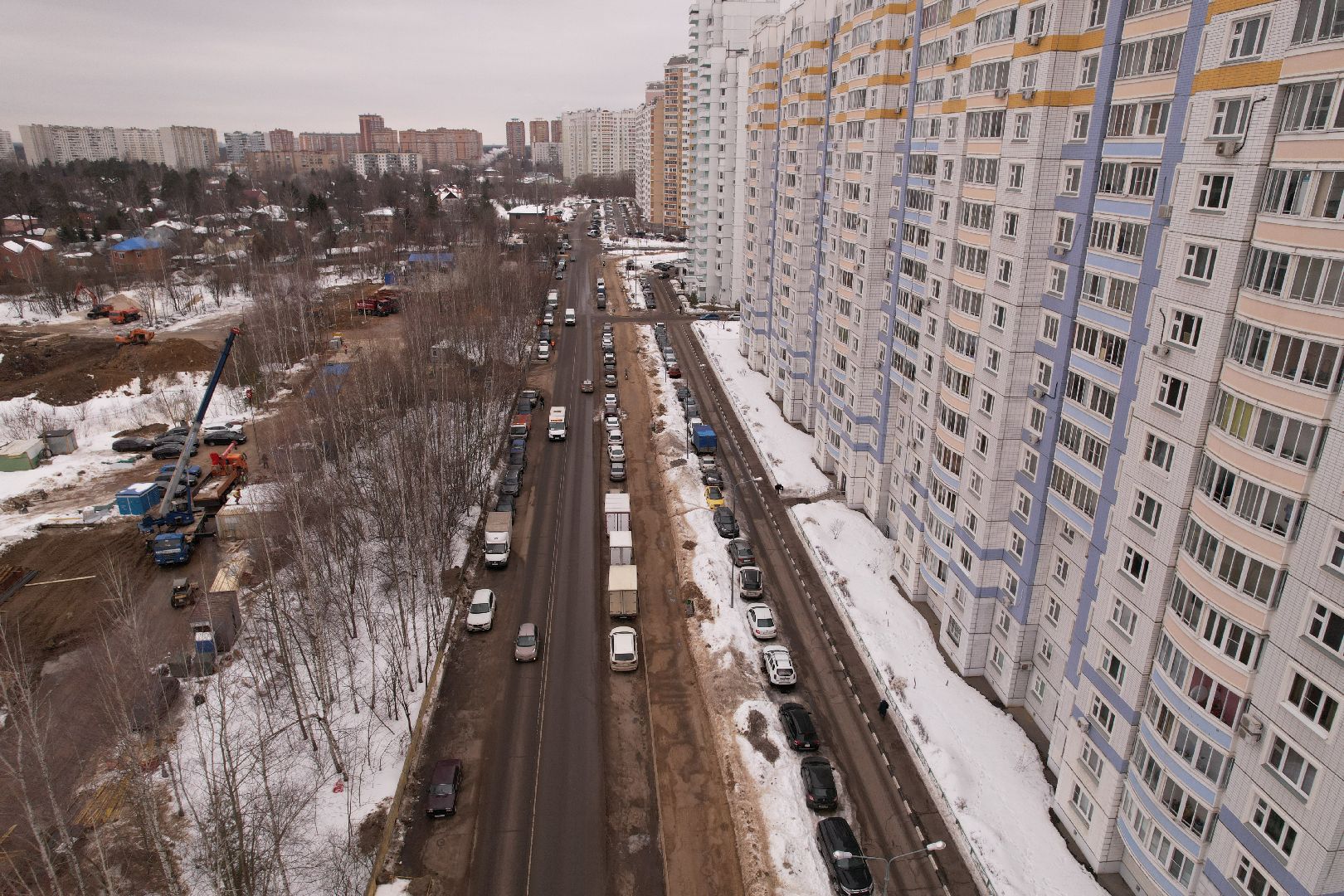 видео с коптера, дорога, балашиха,