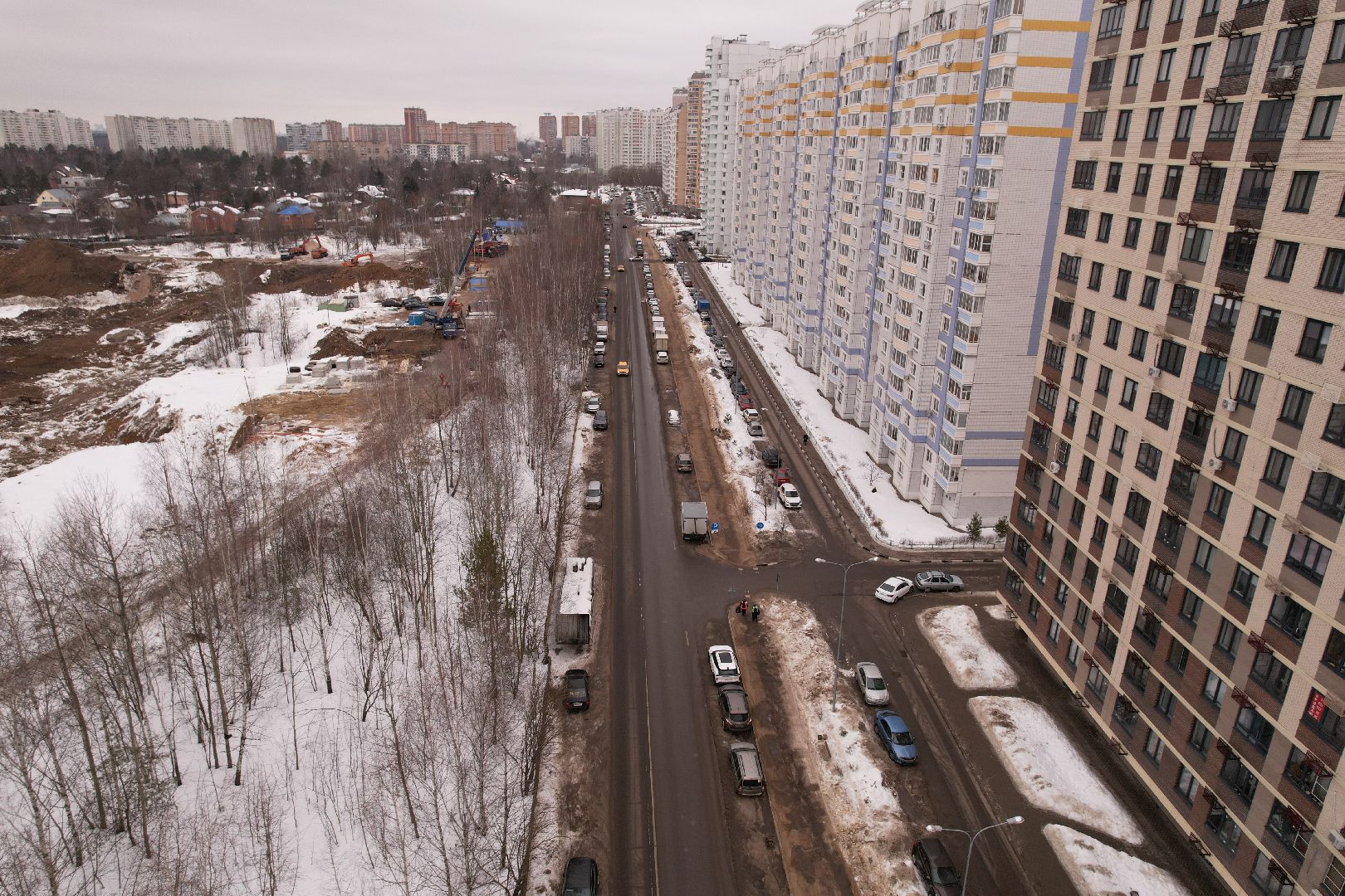 видео с коптера, дорога, балашиха,