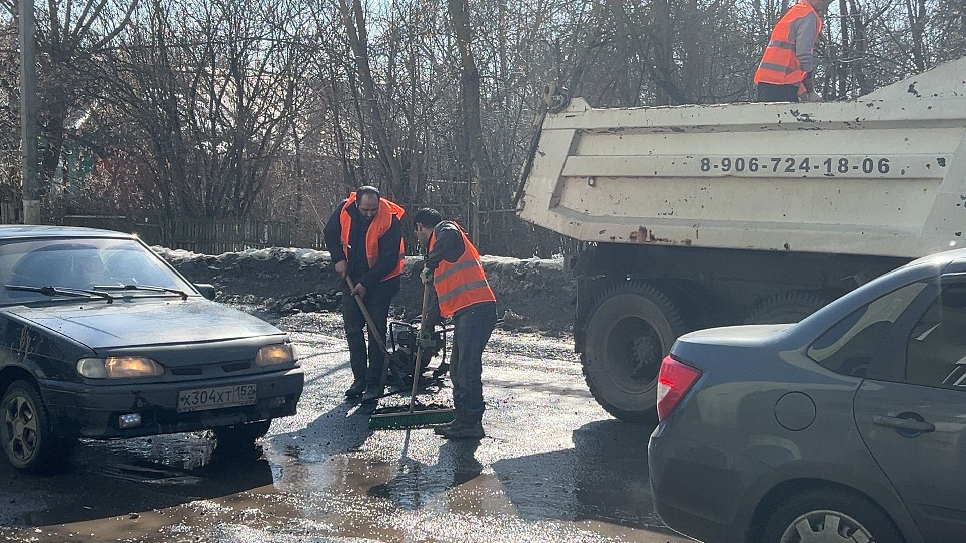 Солнечногорск, ямочный ремонт, дороги, ремонт дороги, рабочие,