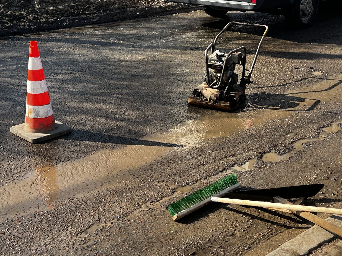 Солнечногорск, ямочный ремонт, дороги, ремонт дороги, рабочие,