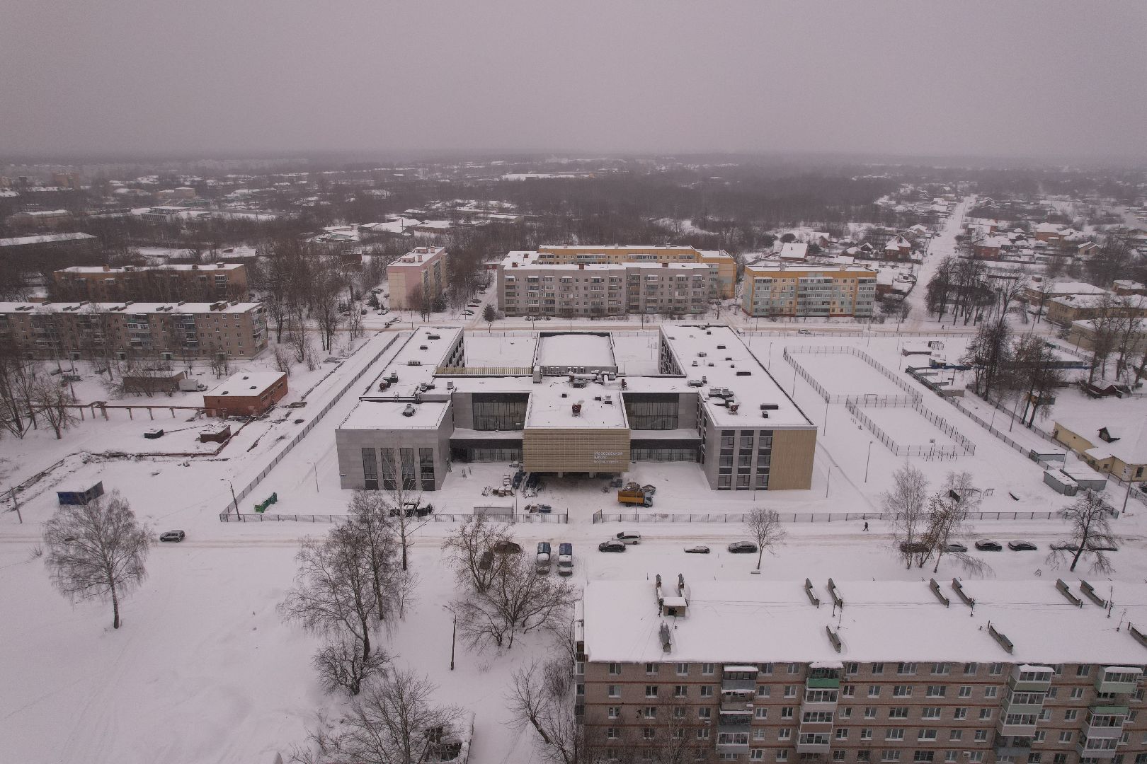 видео с коптера, орехово-зуево, школа,