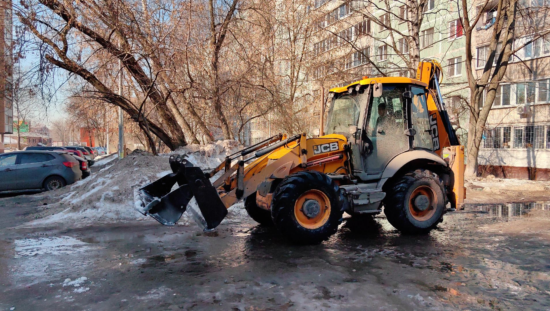 улицы, уборка, снег, тротуары,