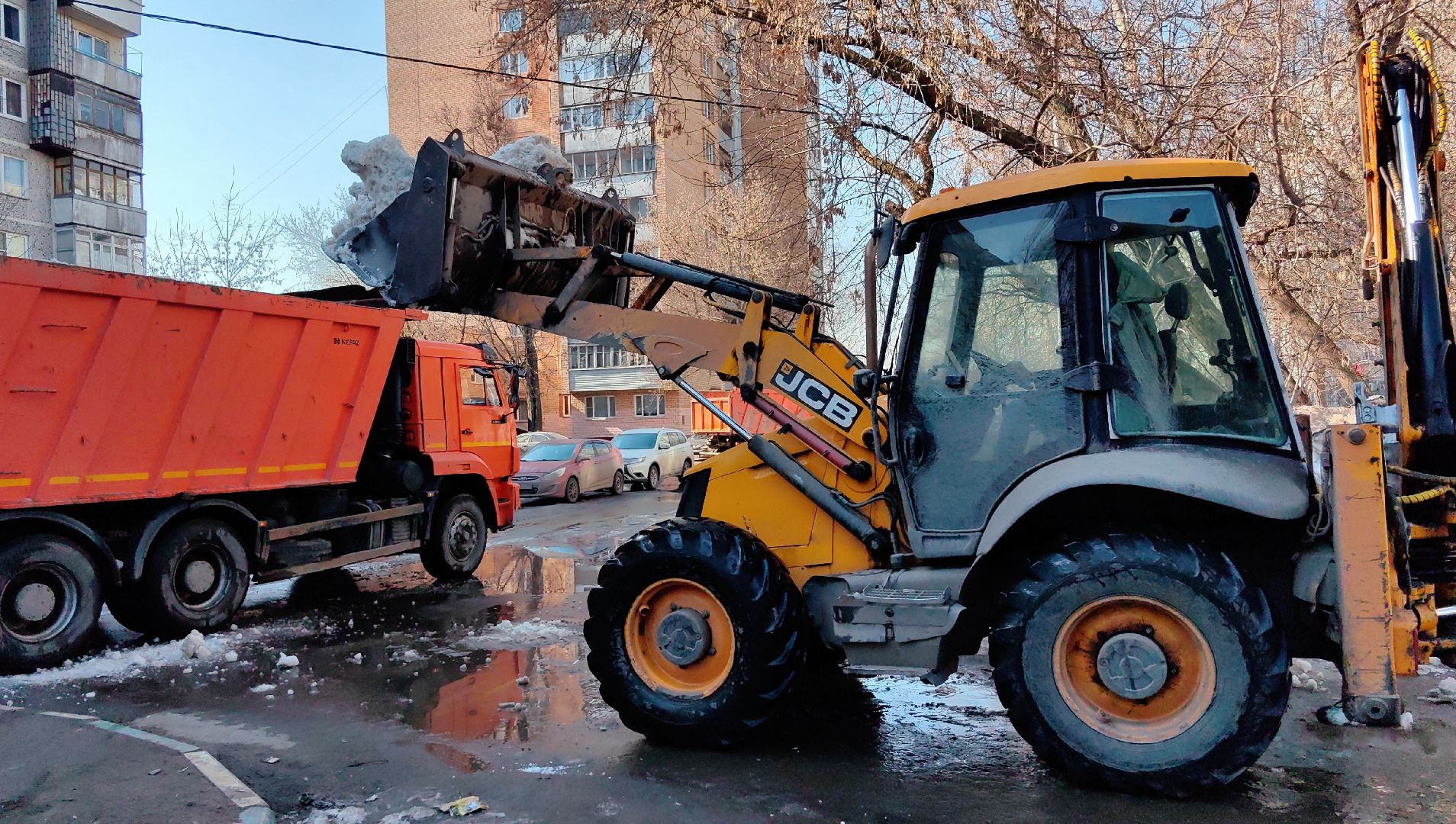 улицы, уборка, снег, тротуары,