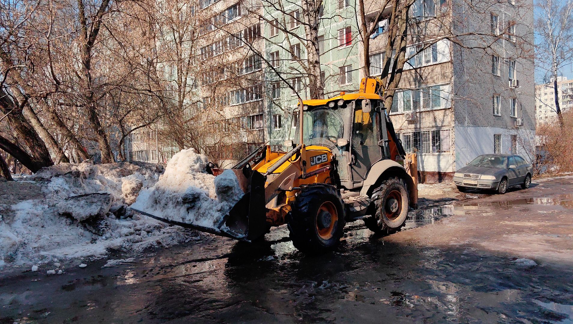 улицы, уборка, снег, тротуары,