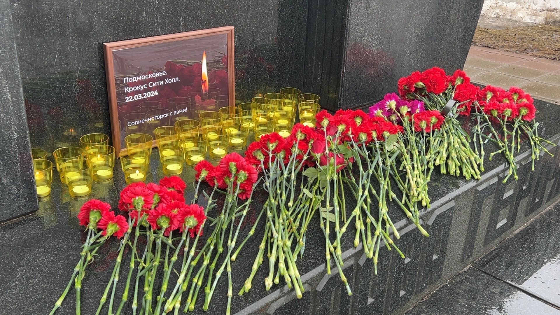 Солнечногорск, Теракт, Мемориал, Цветы, стихийный мемориал,