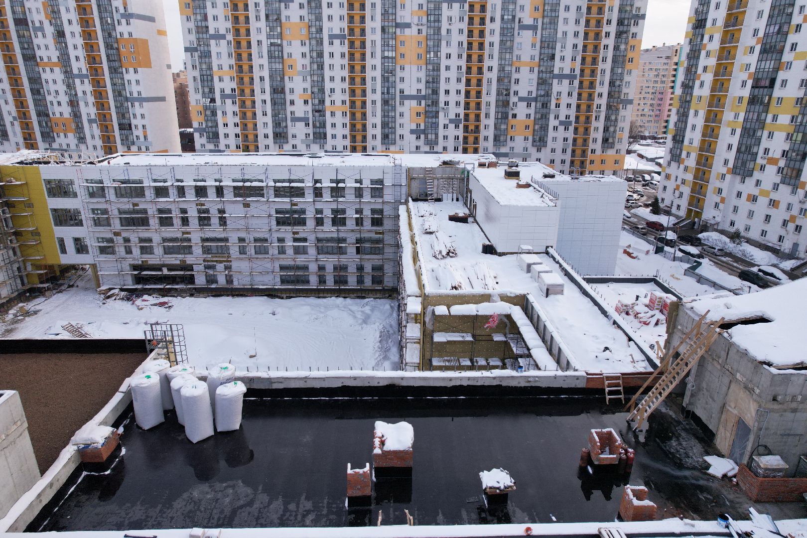 видео с коптера, школа, мытищи,