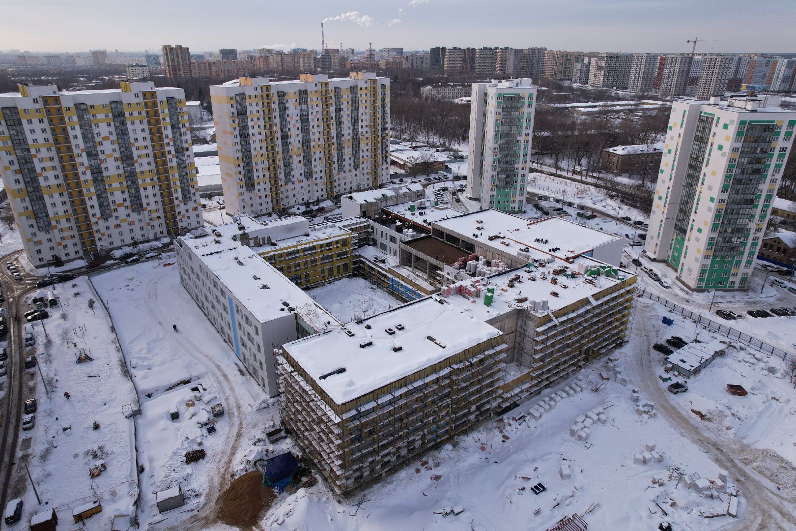 видео с коптера, школа, мытищи,