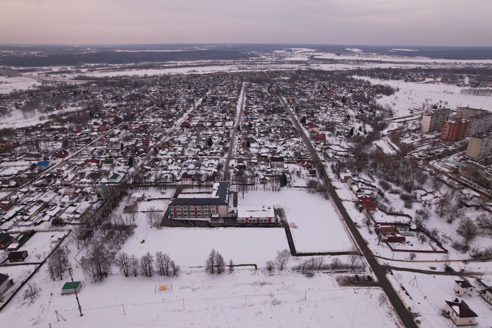 видео с коптера, школа, кашира,