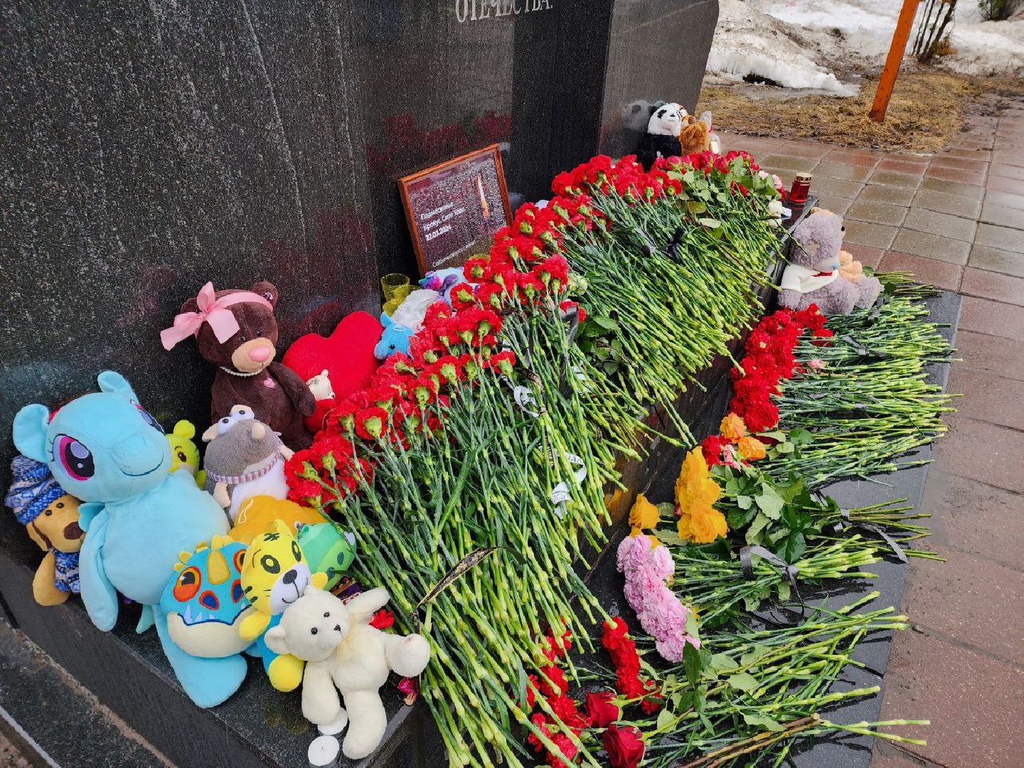 Солнечногорск, стихийный мемориал, жители, Цветы,теракт,