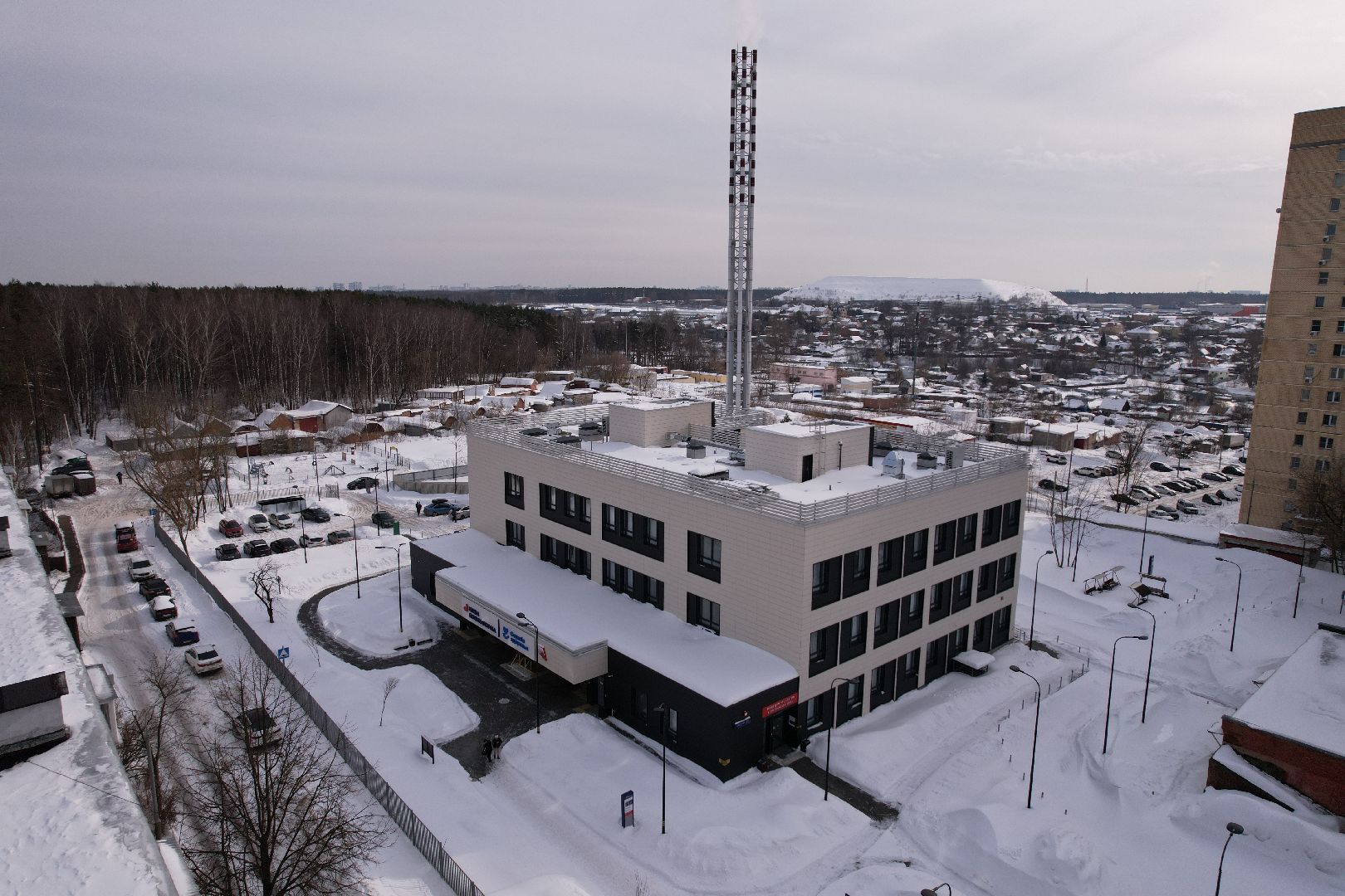 видео с коптера, поликлиника, мытищи,