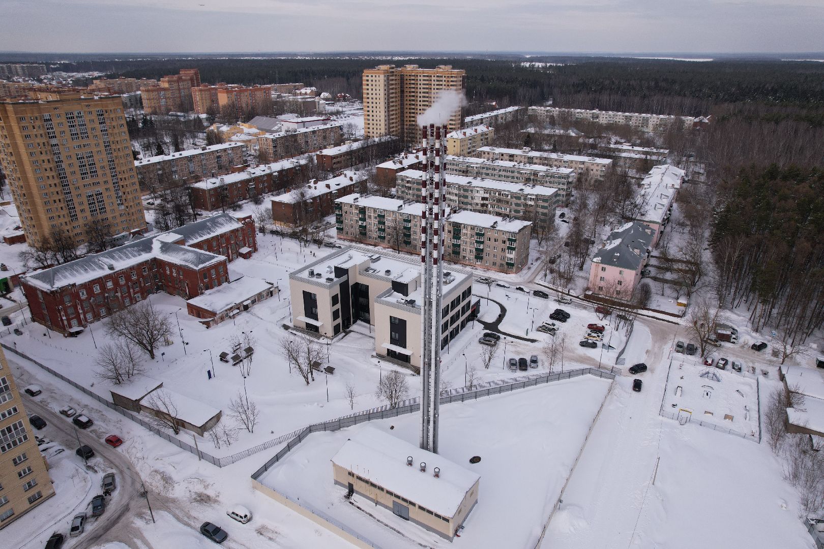 видео с коптера, поликлиника, мытищи,