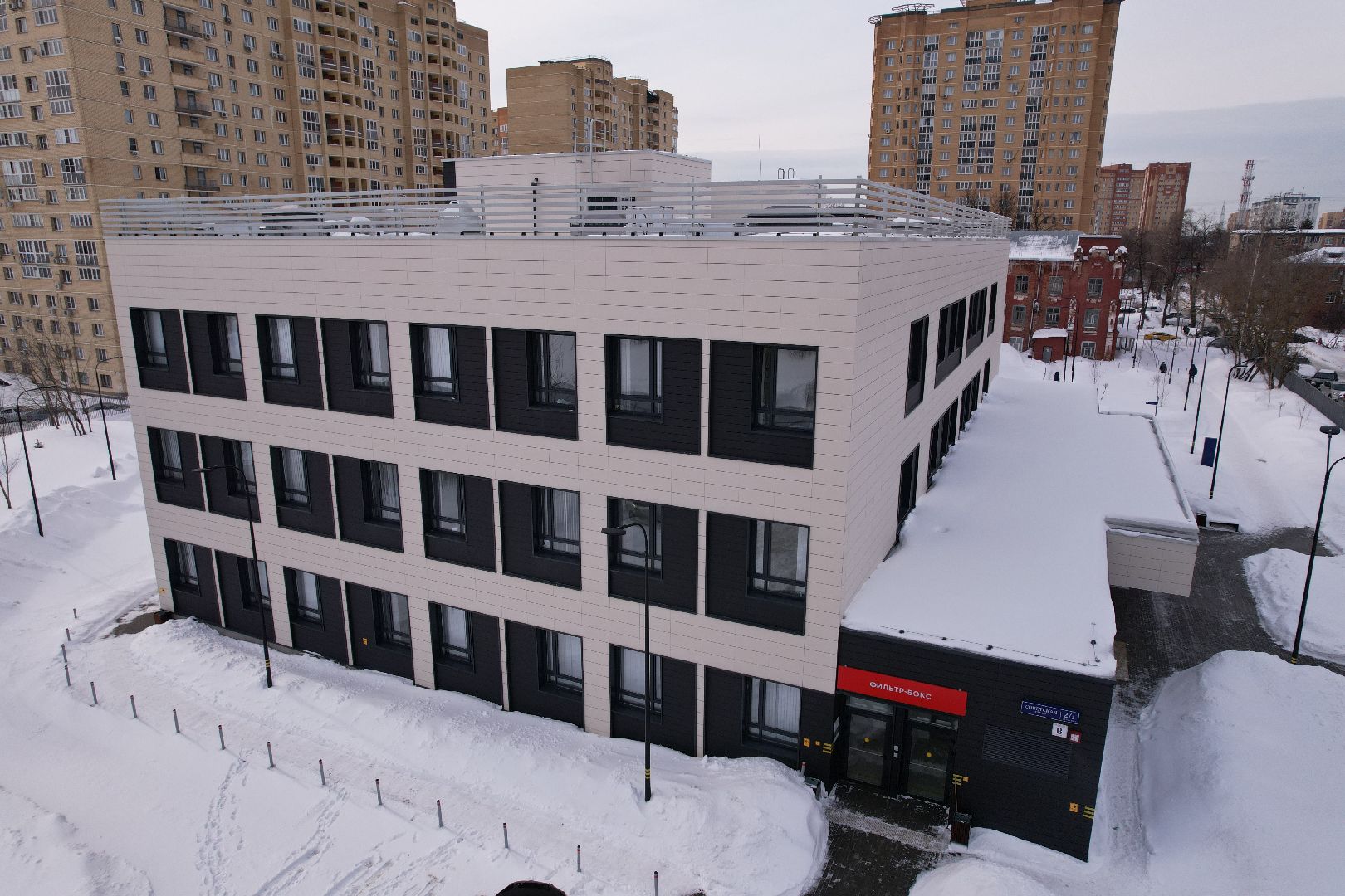 видео с коптера, поликлиника, мытищи,