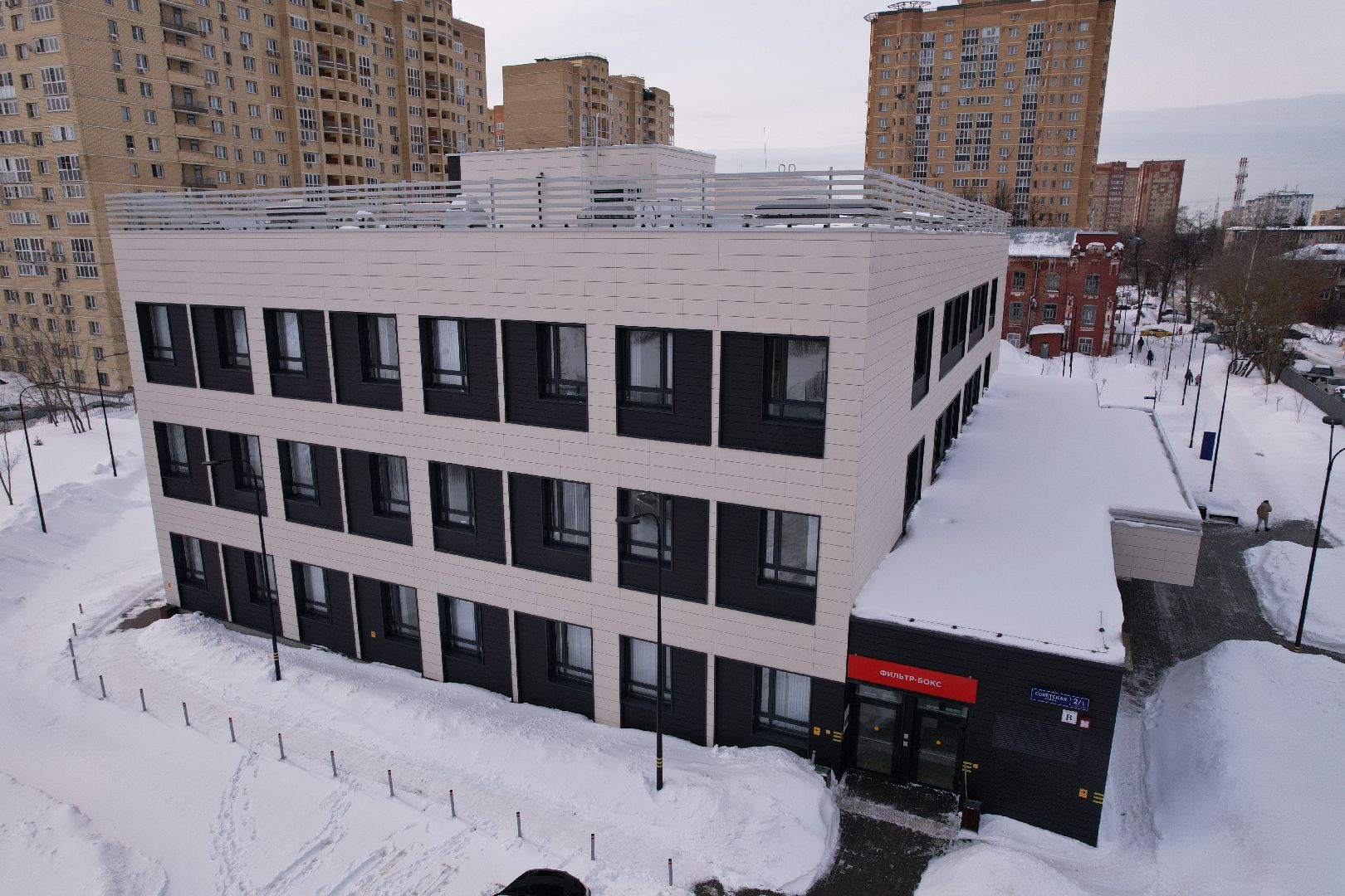 видео с коптера, поликлиника, мытищи,