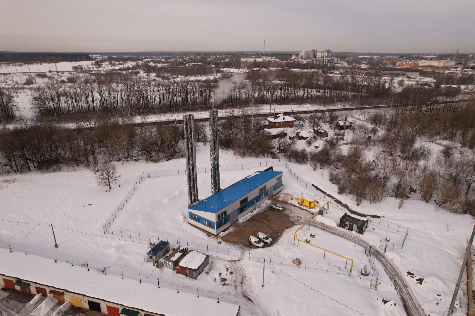 видео с коптера, котельная, клин,