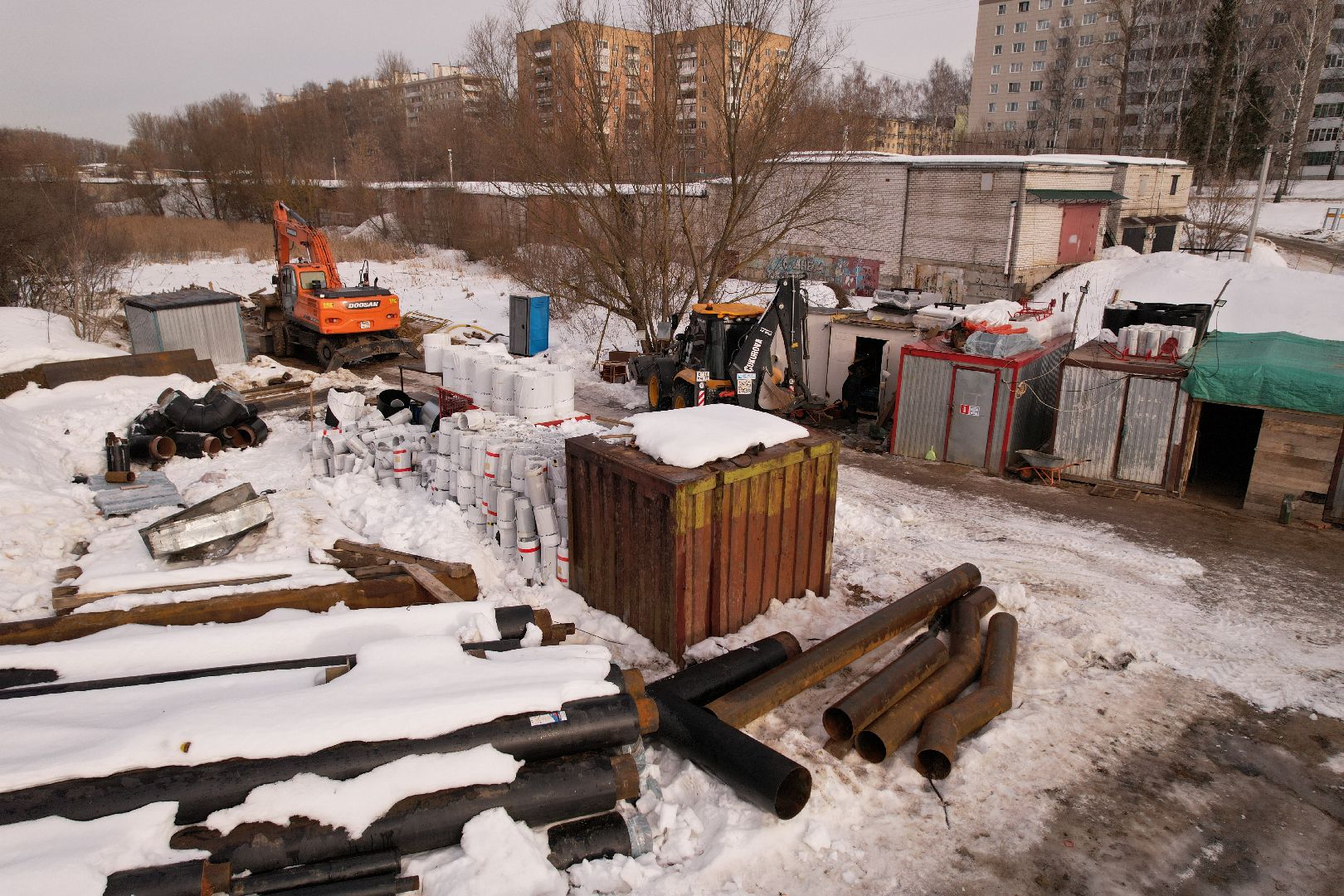 видео с коптера, котельная, клин,