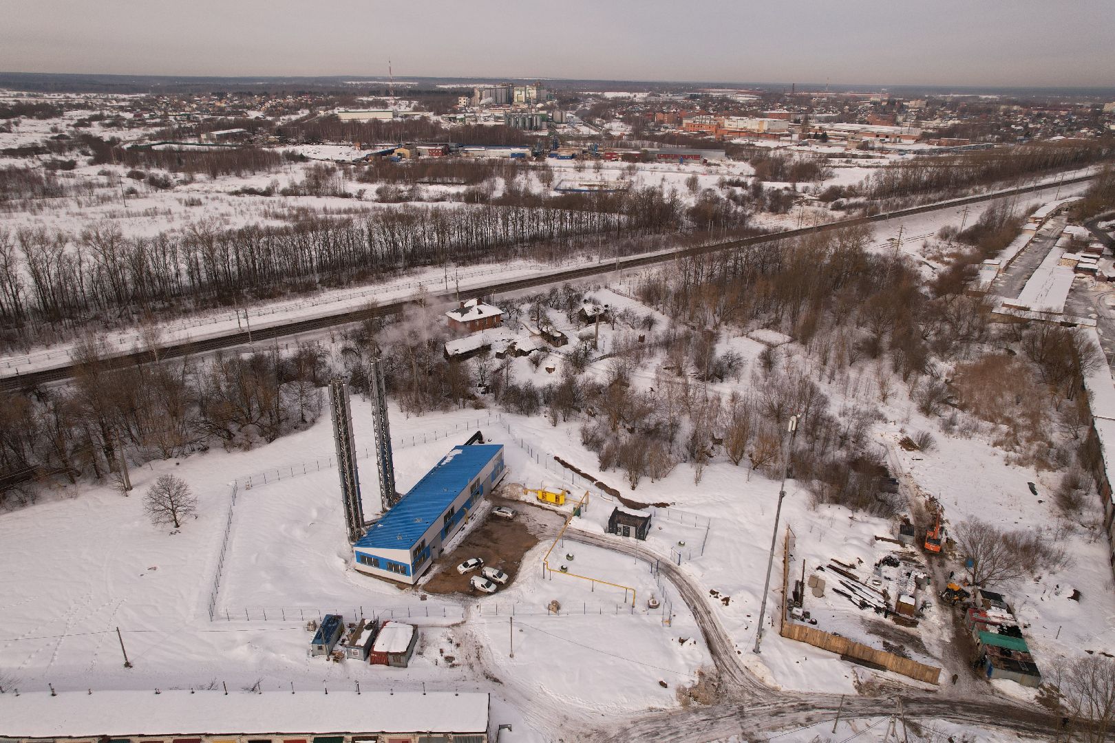 видео с коптера, котельная, клин,