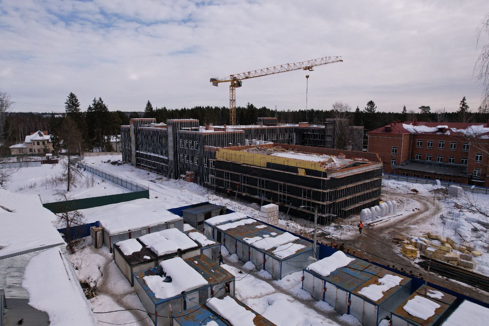 видео с коптера, школа, солнечногорск,