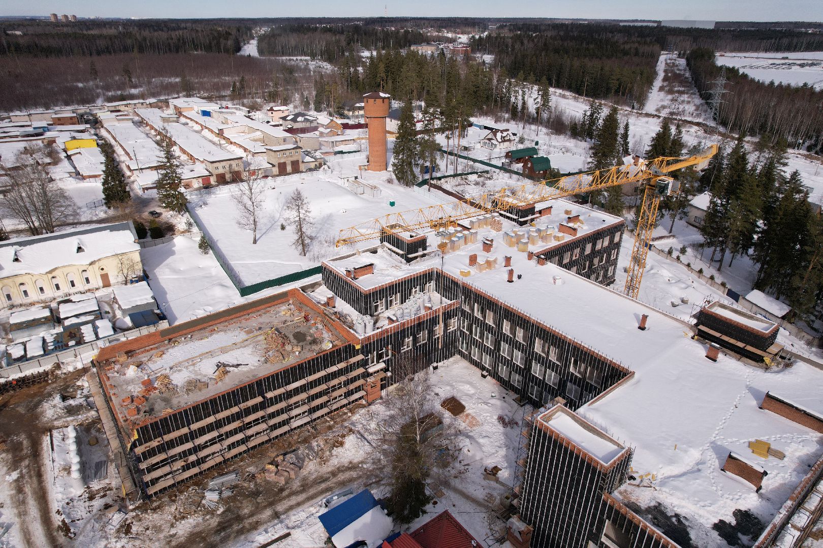 видео с коптера, школа, солнечногорск,