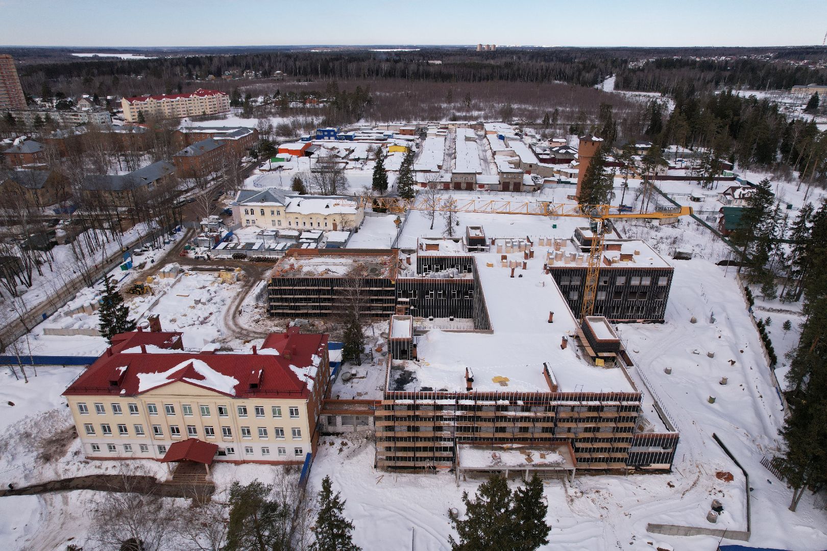 видео с коптера, школа, солнечногорск,