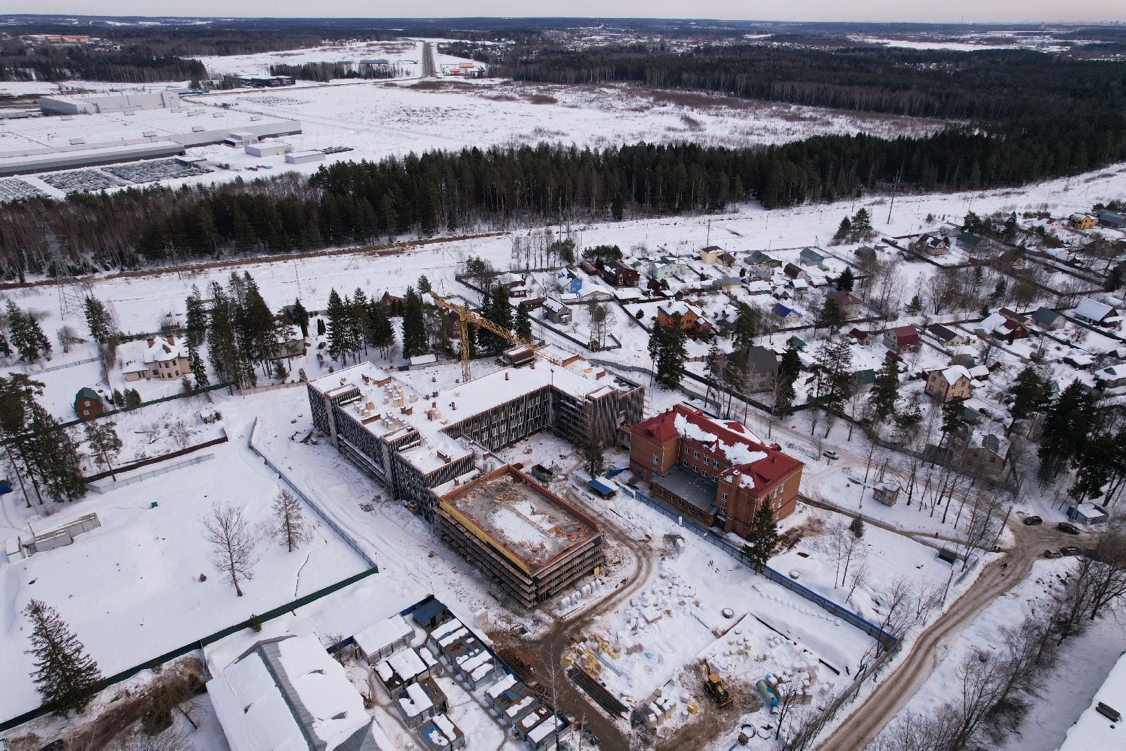 видео с коптера, школа, солнечногорск,