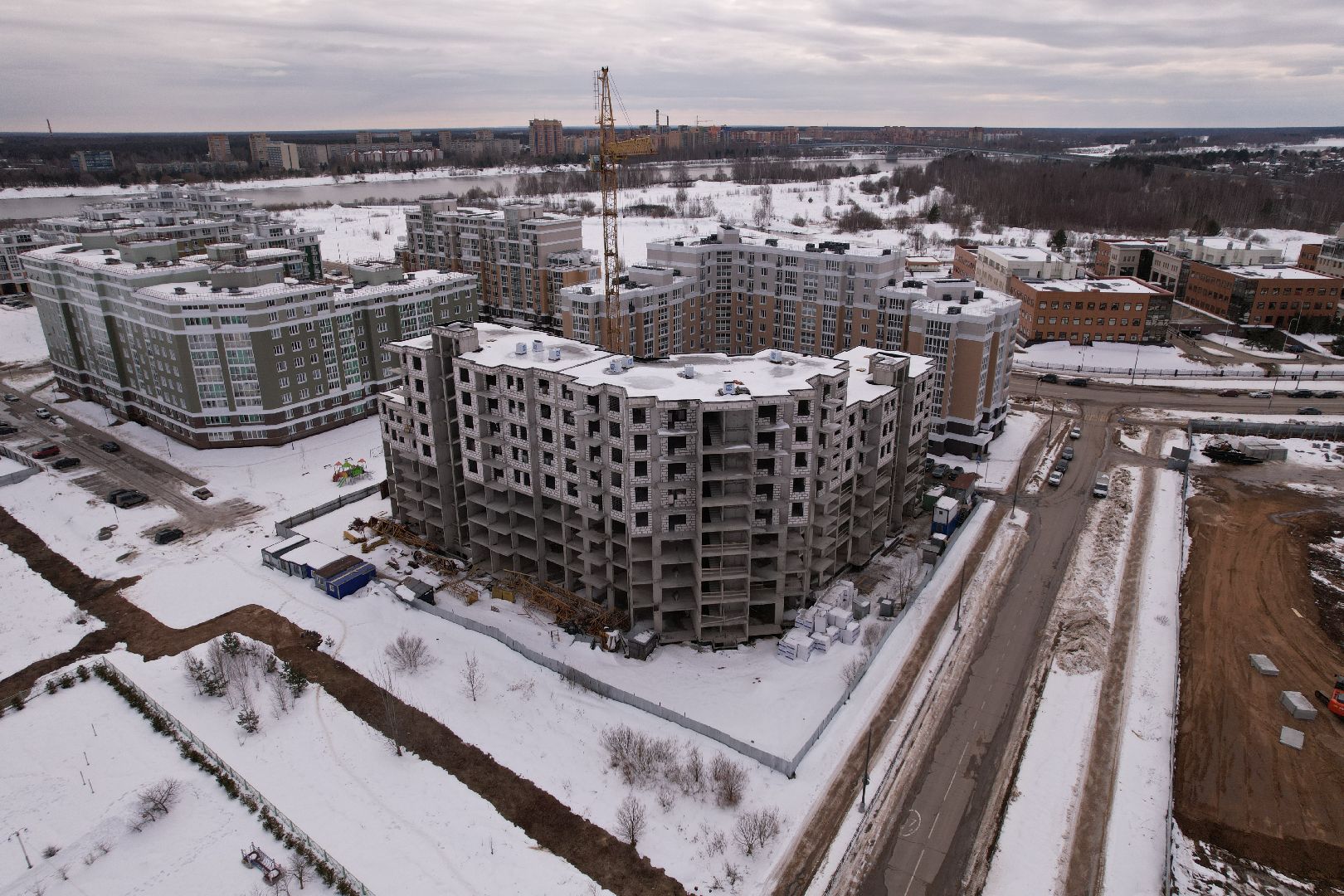 видео с коптера, дом, дубна,