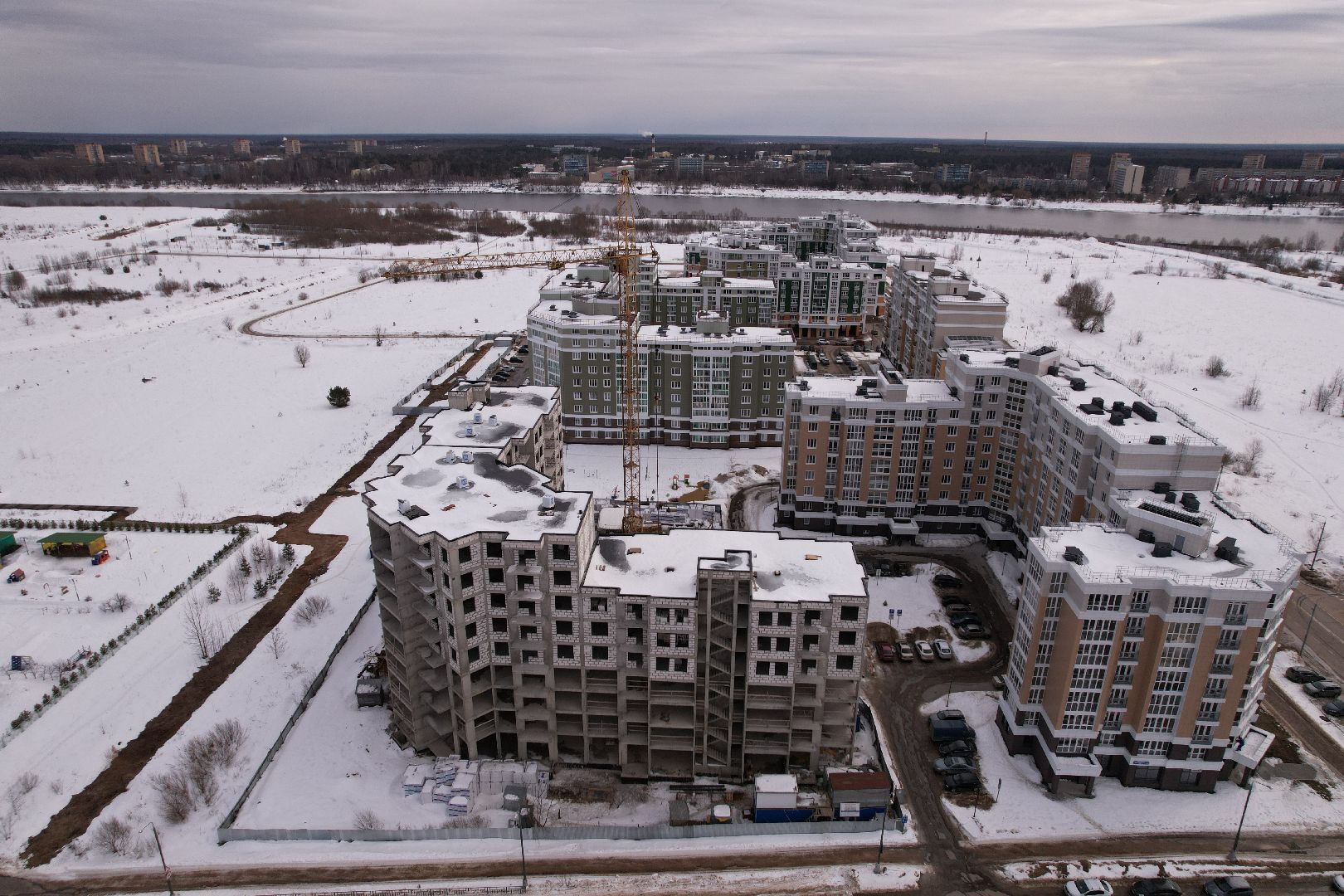 видео с коптера, дом, дубна,