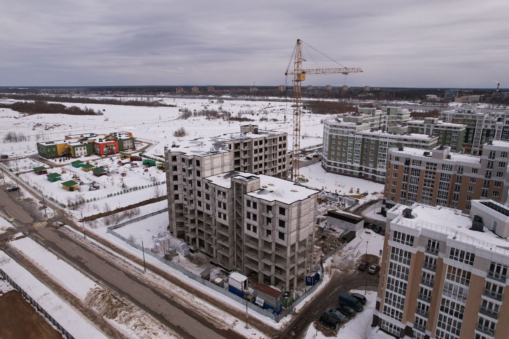 видео с коптера, дом, дубна,
