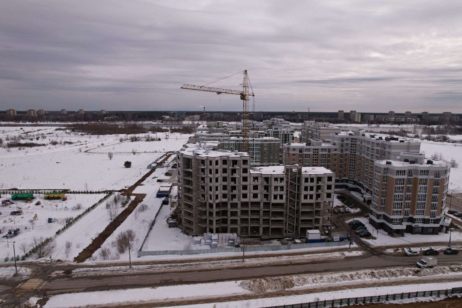 видео с коптера, дом, дубна,