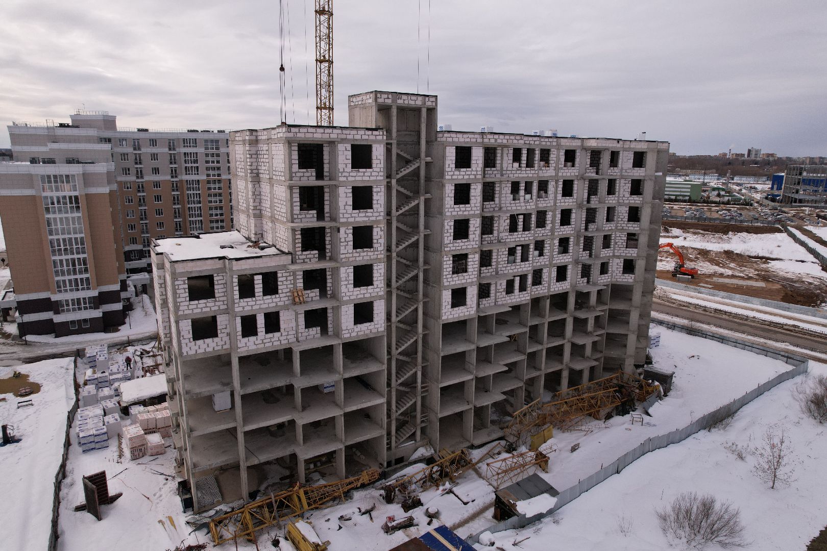 видео с коптера, дом, дубна,