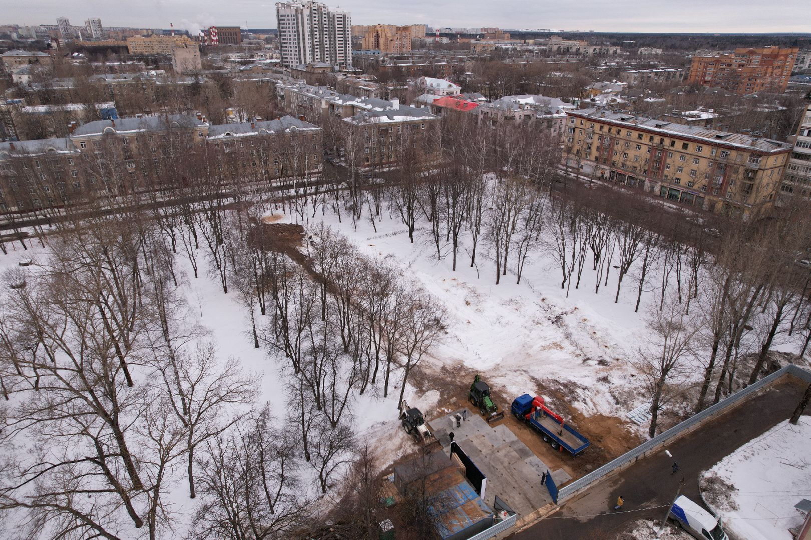 видео с коптера, больница, королёв,