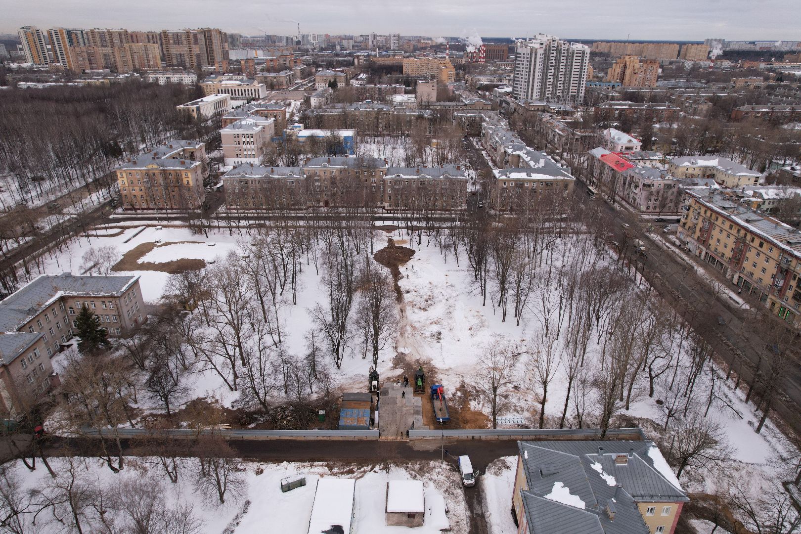 видео с коптера, больница, королёв,