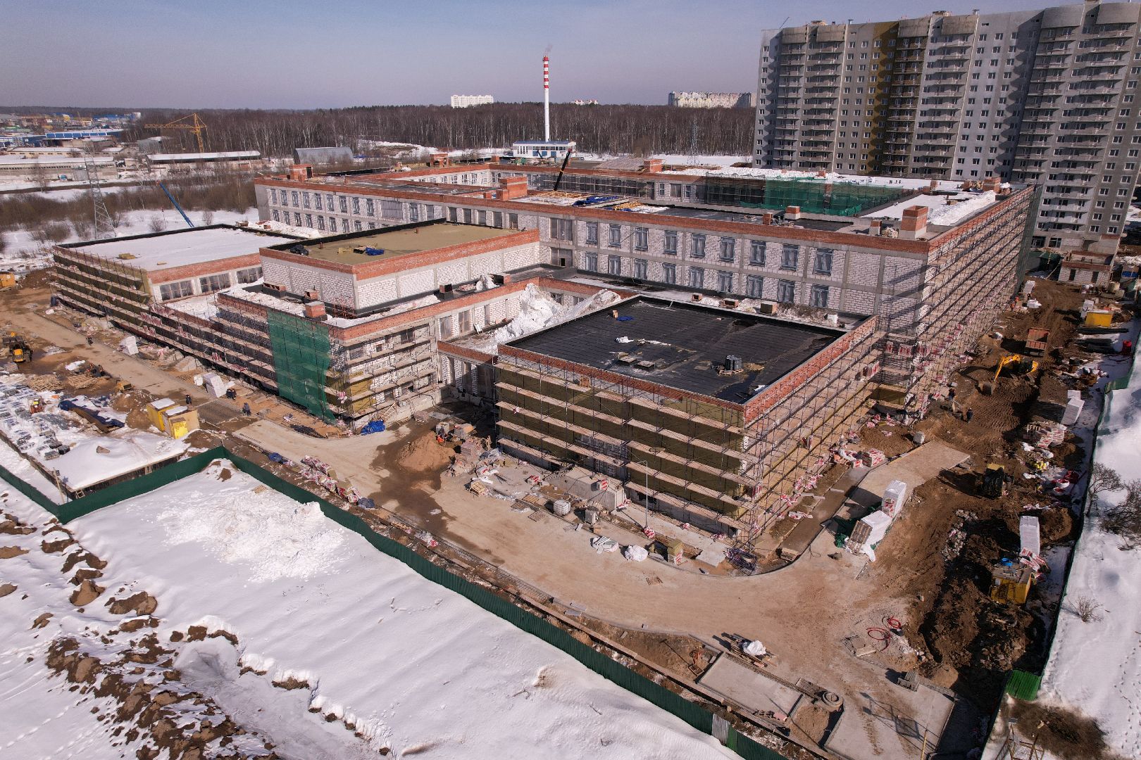 видео с коптера, Лобня, центр образования,