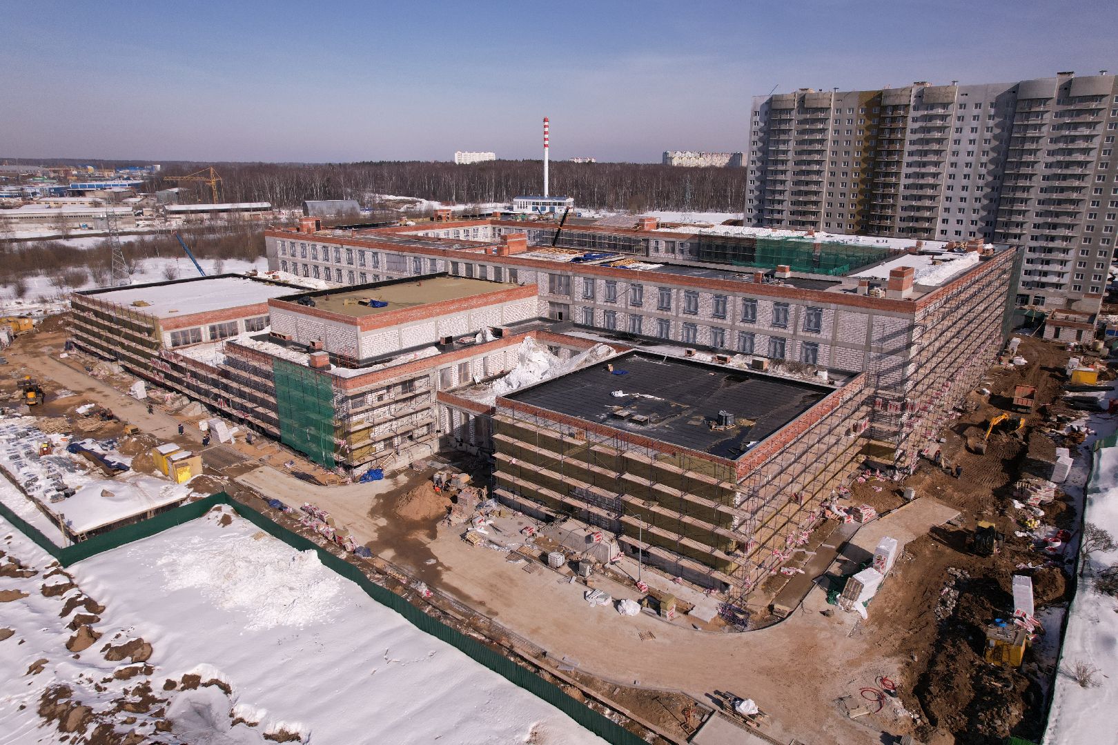 видео с коптера, Лобня, центр образования,