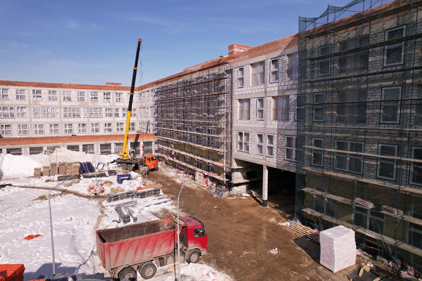 видео с коптера, Лобня, центр образования,