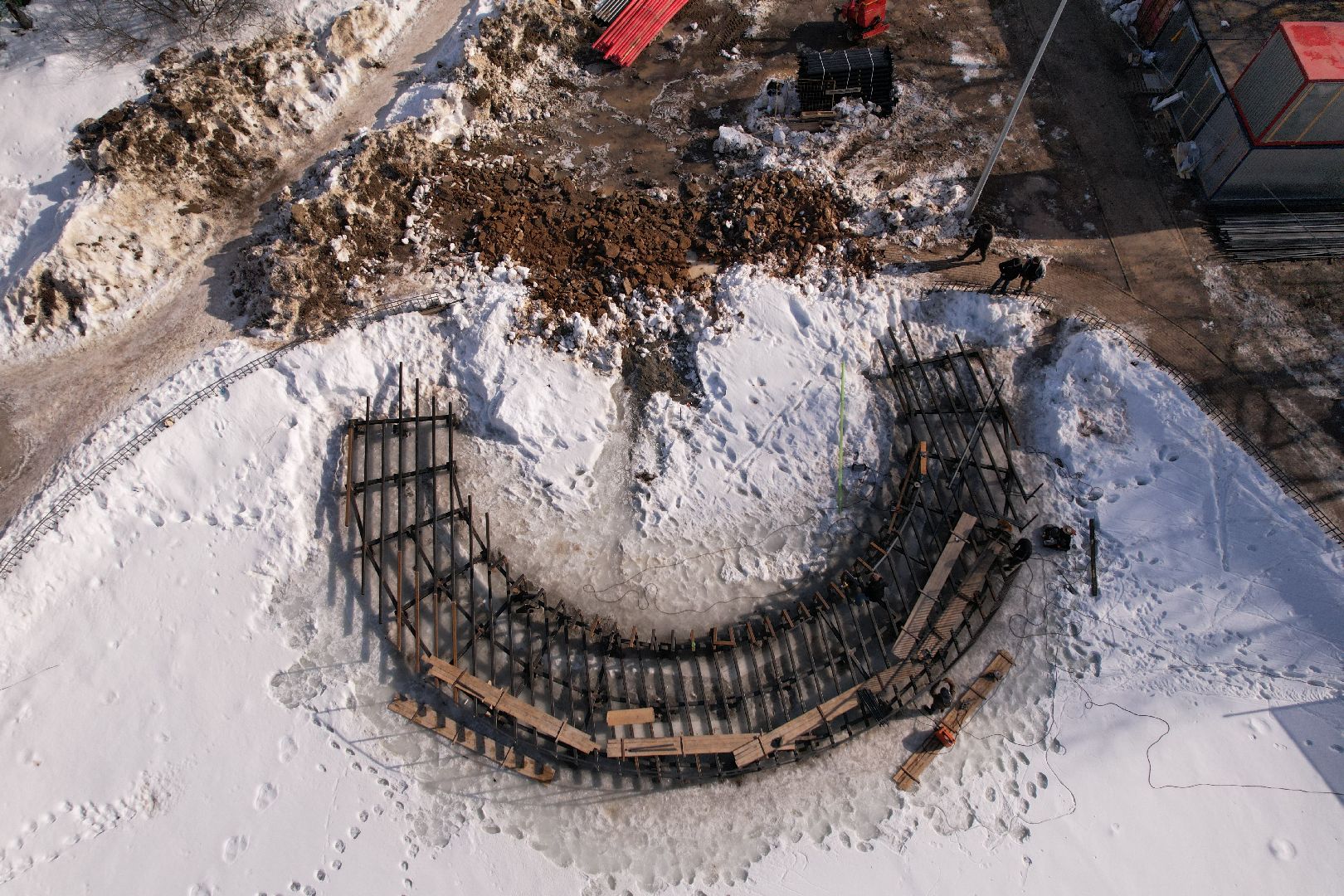 видео с коптера, лобня, парк, благоустройство,