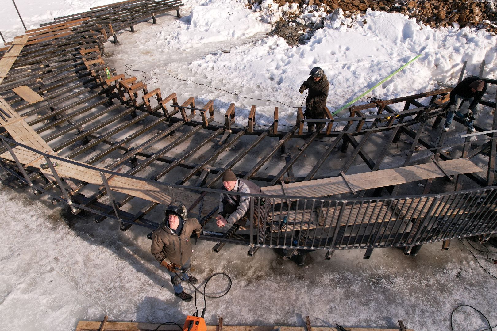 видео с коптера, лобня, парк, благоустройство,