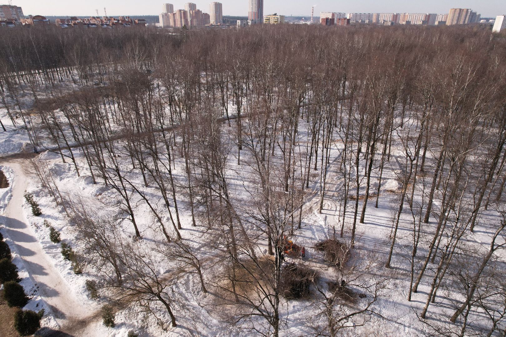 видео с коптера, лобня, парк, благоустройство,