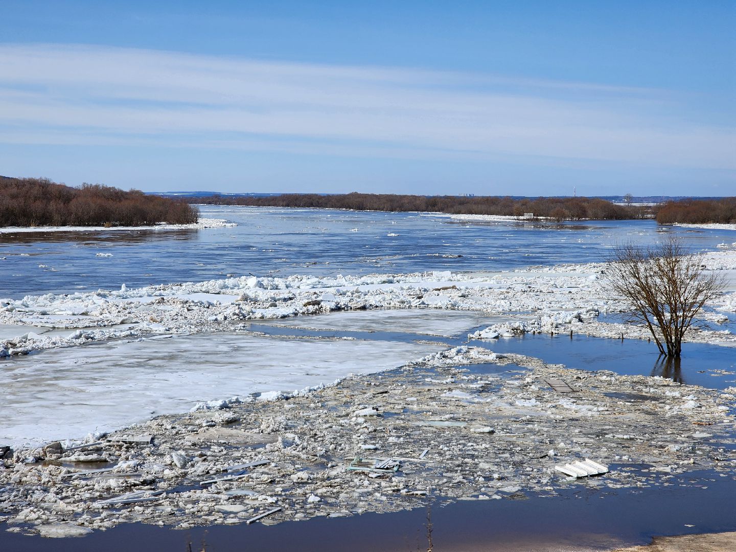 серпухов, подмосковье, паводок, река ока, станция ока, разлив, ледоход,