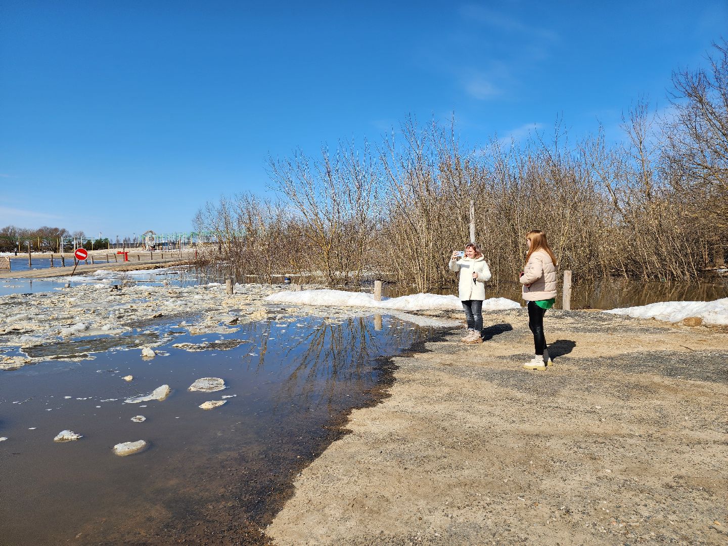 серпухов, подмосковье, паводок, река ока, станция ока, разлив, ледоход,