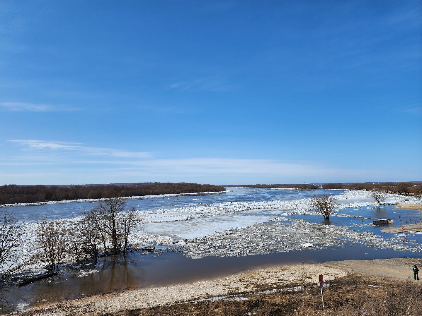 серпухов, подмосковье, паводок, река ока, станция ока, разлив, ледоход,