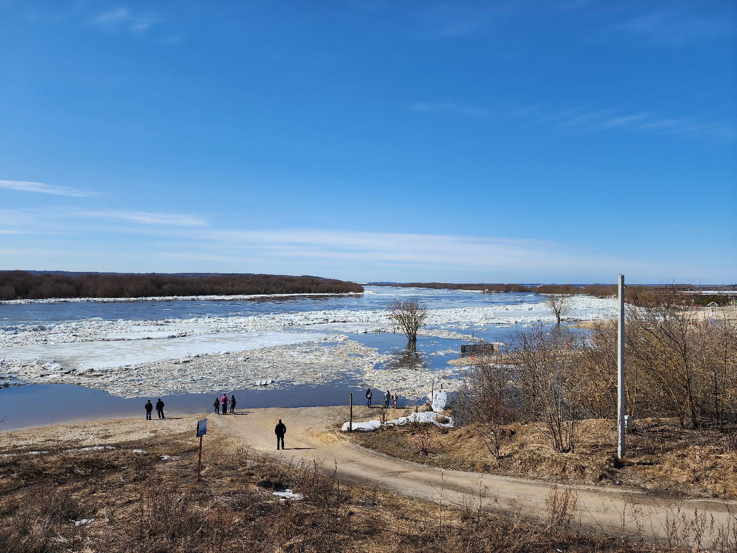 серпухов, подмосковье, паводок, река ока, станция ока, разлив, ледоход,