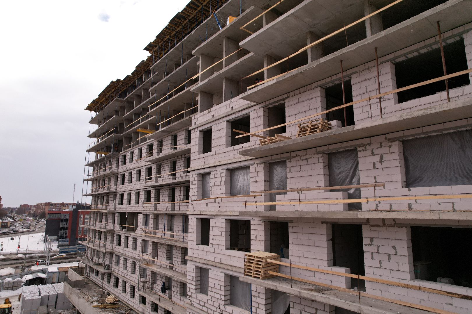 видео с коптера, дубна, строительство,