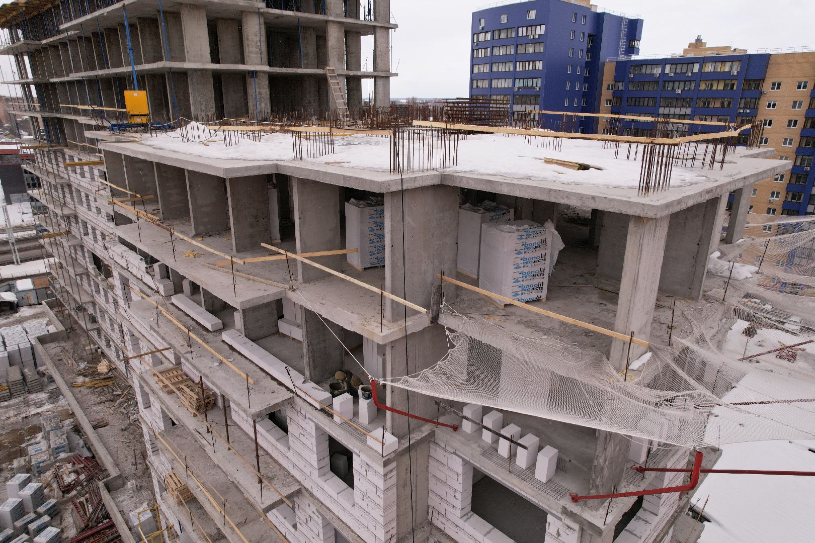 видео с коптера, дубна, строительство,