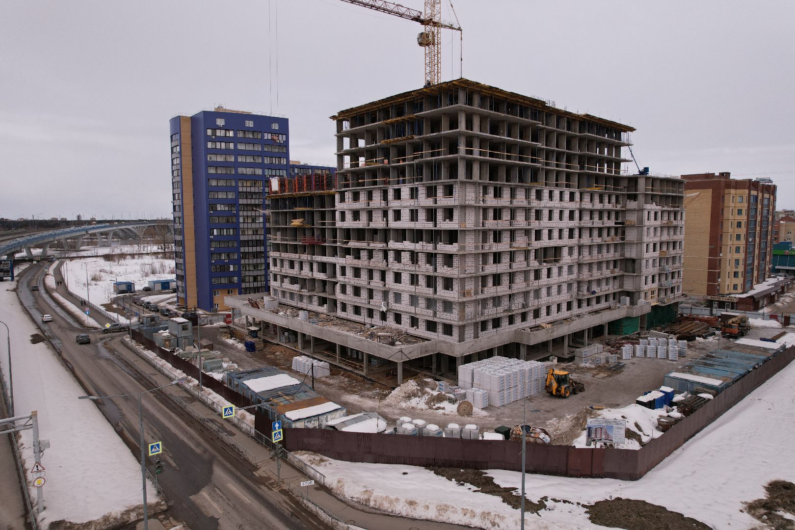 видео с коптера, дубна, строительство,