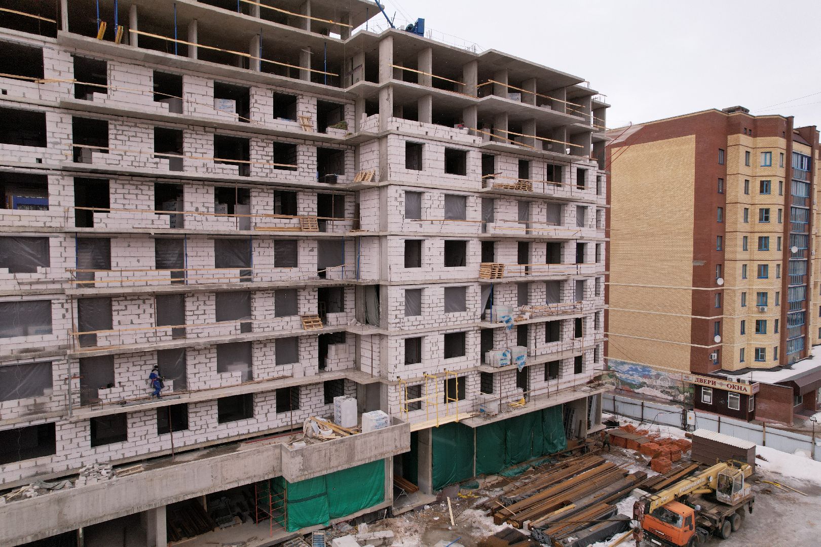 видео с коптера, дубна, строительство,