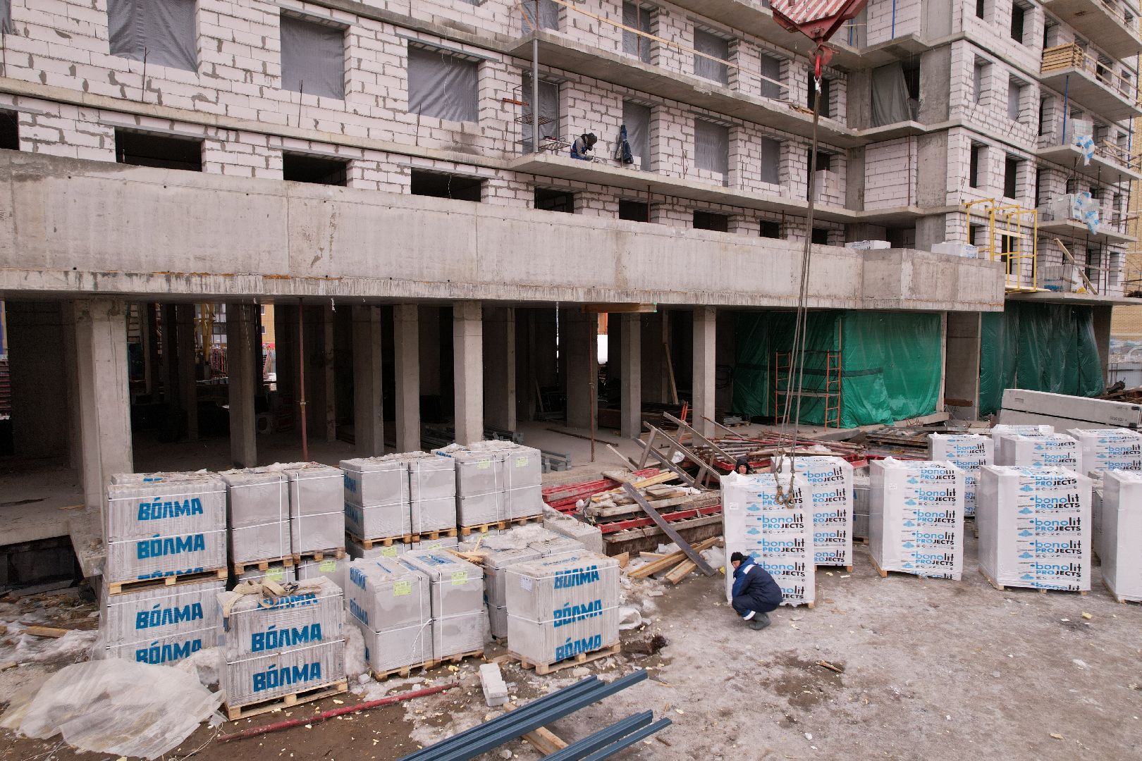 видео с коптера, дубна, строительство,